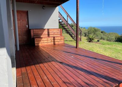 New deck of Farm21 rental unit