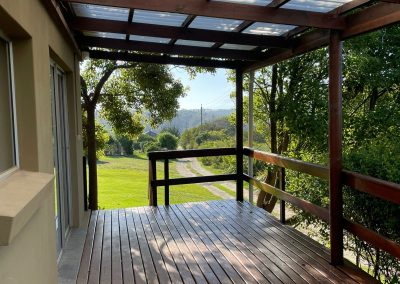 Deck of rental unit at Farm21 Ecoresort