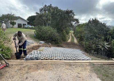Grass-blocks are laid for more traction below the gate