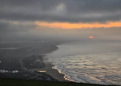 Zoomed sunrise over Farm21 Ecoresort